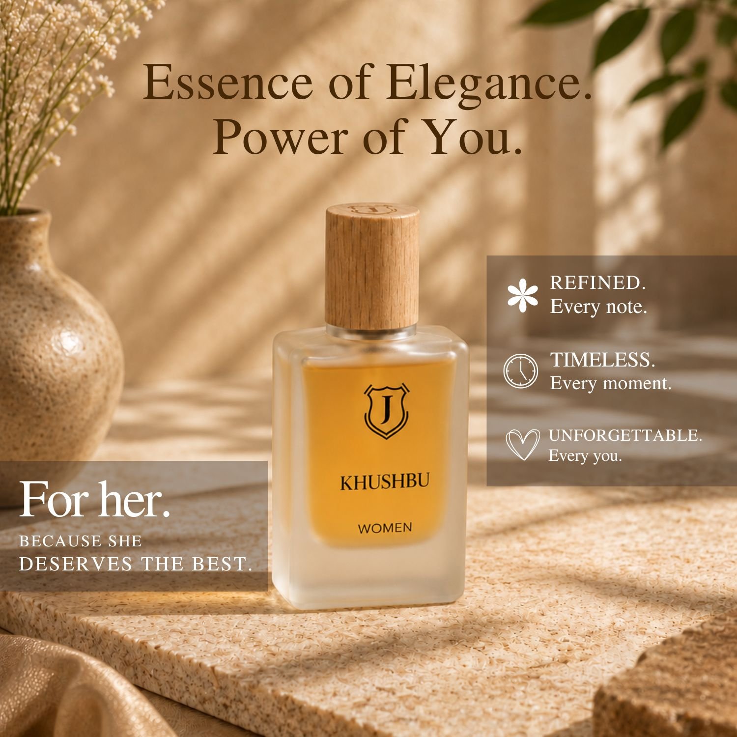 JIVANZ Khushbhu Women Perfume | Sweet Warm Long Lasting Fragrance | Vanilla Amber Floral Scent | Daily Wear Perfume | 50ml - Image 2